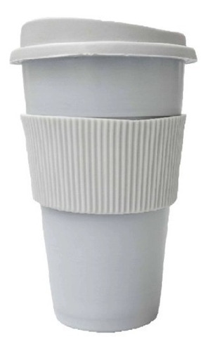 Vaso Termico Mug Plastico Estilo Starbucks Con Tapa Y Faja
