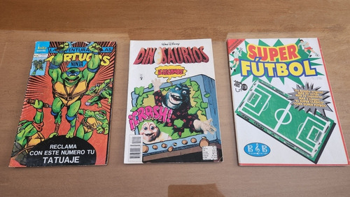 3 Comics Tmnt Tortugas Ninjas Dinosaurios Super Fútbol 90s