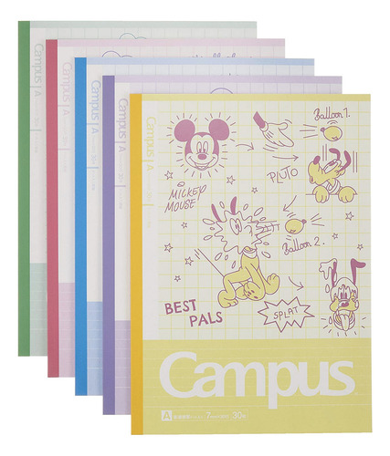 Pack 5 Cuadernos Libretas B5 Campus Disney 18x25cm Japones