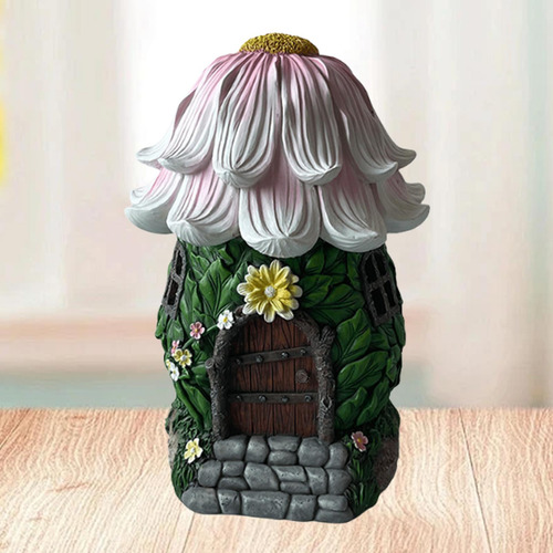 Estatua Solar De Resina Para Jardín Con Forma De Casa De