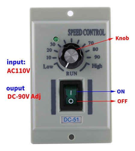 24v-90v Ajustable Controlador De Velocidad Del Motor Dc