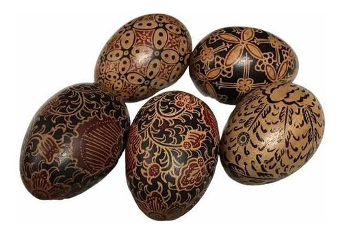 Huevos De Pascua Decorativos En Madera Pintados A Mano 7 Cm