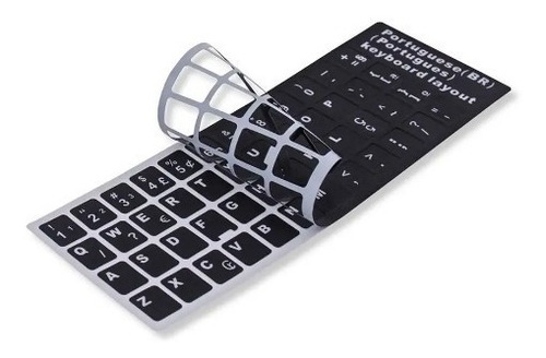 Adesivo Para Teclado De Notebook Português Abnt2 Ç | Preto