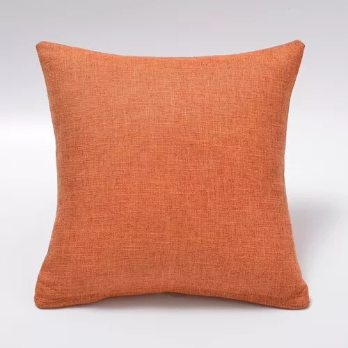 3 Cojines Estampado Flor Y Liso 43 X 43 Cm Color 1naranja Flor 2 Naranja Liso+relleno