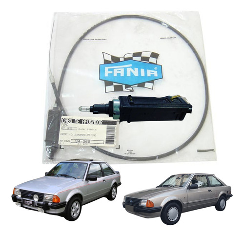 Cabo Afogador Ford Escort 1983 A 86 C/ Ilumi S/ Botão Fania