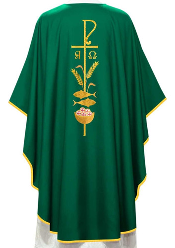 Casula Sacerdotal Bordado Ambão E Cálice Em Cores Litúrgicas