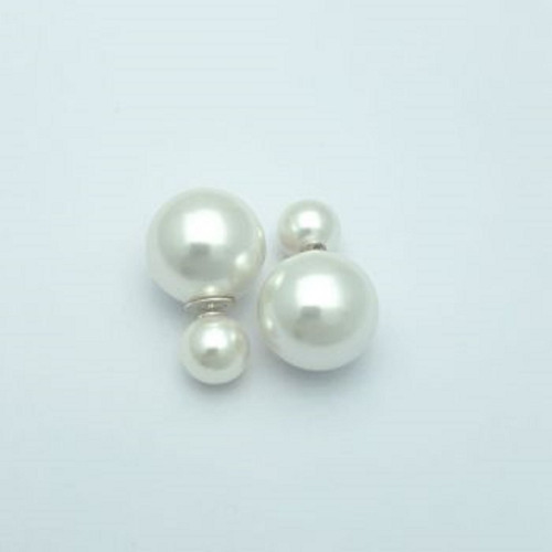 Aros Dior Doble Plata 925 Perlas Sintética Listo Para Regalo
