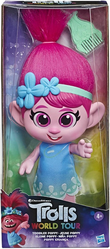 Muñeca Trolls Niña Poppy Con Peine Hasbro