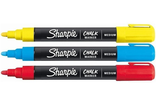 Set 3 Marcadores Sharpie De Tiza Líquida Borrable Primarios