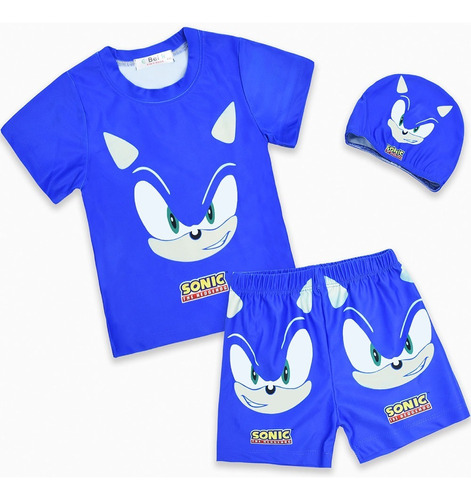 Conjunto De Traje De Maño De Sonic The Hedgehog Para Niños