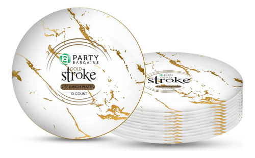 Party Bargains 7.5 Gold Stroke Collection Platos Desechables