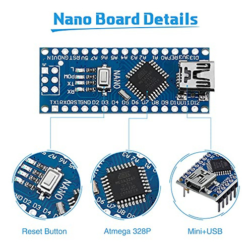 Nanoboard Weewooday V3.0 Atmega328p De 6 Piezas Sin Cable
