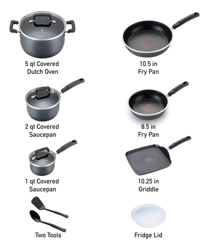 Juego De Utensilios Antiadherentes Titanio, 12 Piezas, Gris