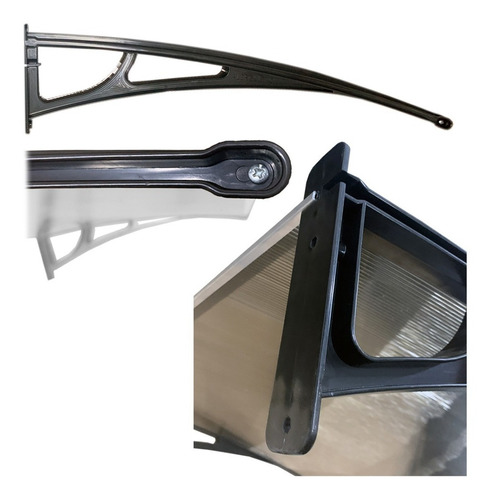 Imagen 4 de 9 de Alero Policarbonato 120x70 Toldo Techo Puerta Ventana Crysta