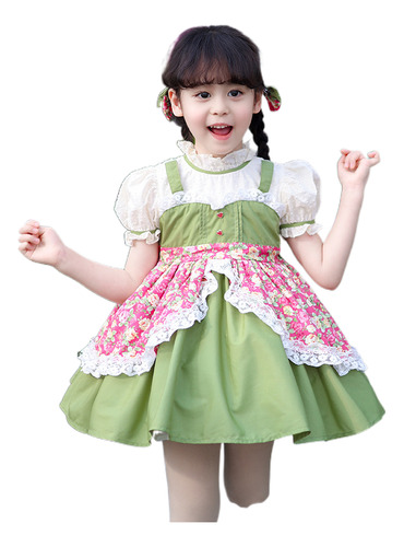 Vestido Infantil Lolita Simple Con Falda Estilo Pastoral