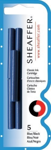 Sheaffer Juego De 2 Paquetes De 5 Cartuchos, Color Azul Y Ne