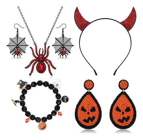 Juego De Aretes De Halloween  Collar Y Pulsera Para