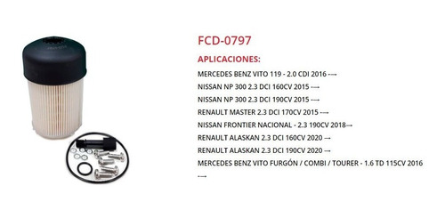 Imagen 6 de 10 de Kit Filtros Nissan Frontier 2.3 Np 300 Wega