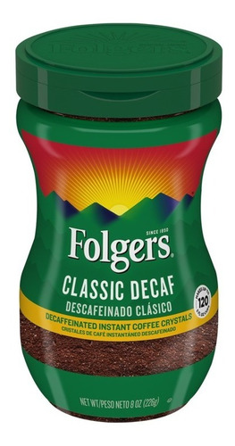 Cafe Folgers Classic Decaf Instantaneo 226 Gr