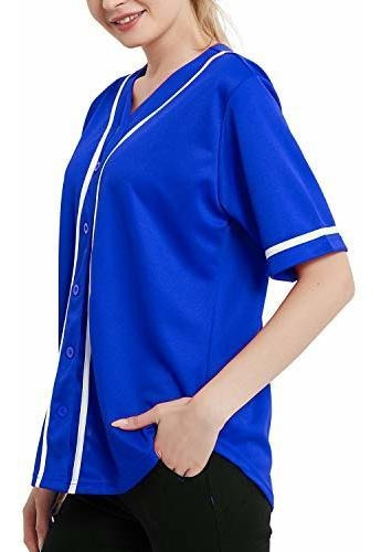 Imagen 4 de 6 de Toptie Mujeres Baseball Jersey Hip Hop Hipster Button Down B
