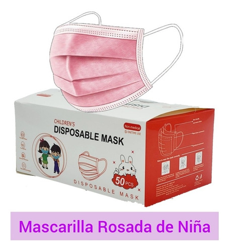 Mascarilla Desechable 50 Unidades Certificada Colores