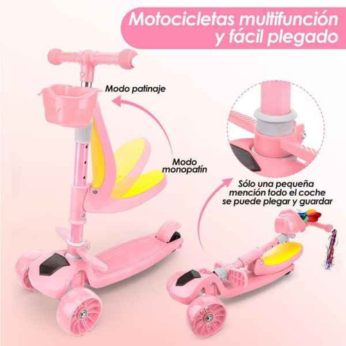 Monopatin 3 Ruedas Con Luces Led Y Reproductor De Música Int