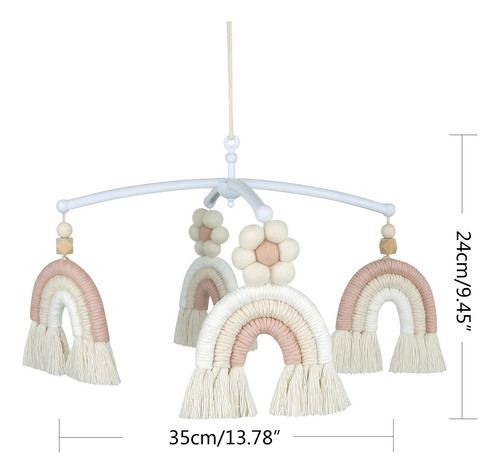 Colgante Móvil De Macramé Con Borlas Y Arcoíris Para Cuna De