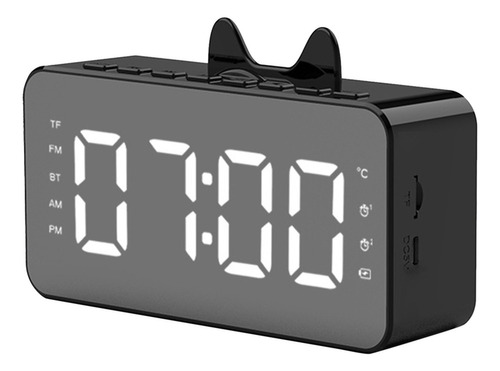 Reloj Despertador Digital Con Espejo Led, Pantalla De Tiempo