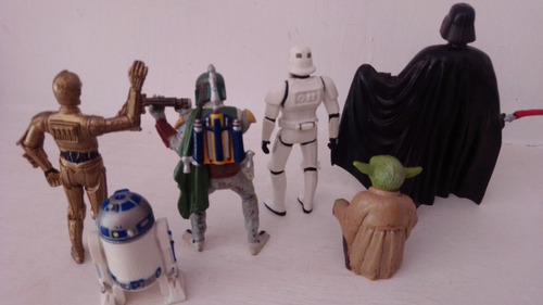 Star Wars Figura Dark Vader, R2d2, C3po,boba Feet,yoda 2004 (Usado)