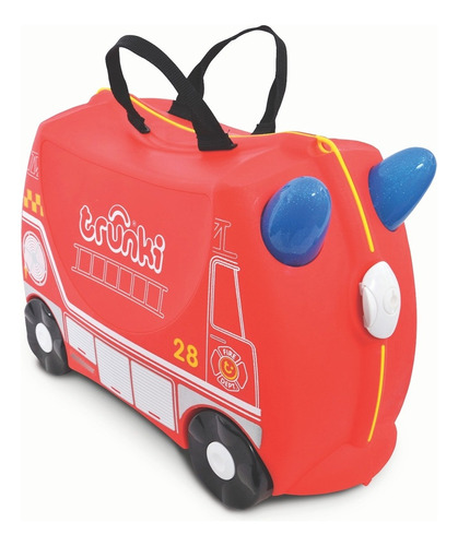 Trunki Maleta Con Ruedas - Carro Bomberos Color Rojo