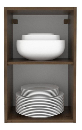 Armário Aéreo Madesa Lux 40 Cm 1 Porta - Rustic/cinza