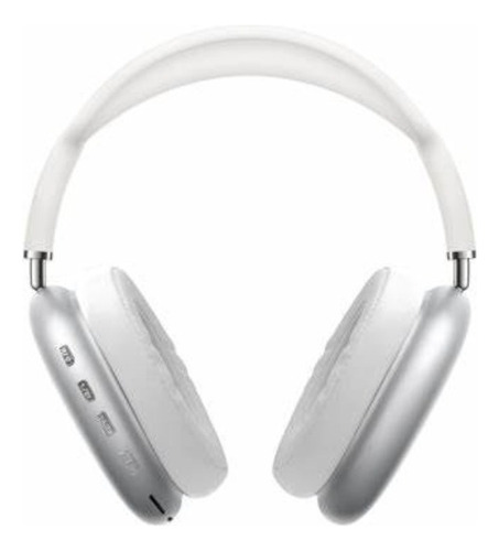 Audífonos Bluetooth De Diadema P9 Plus Plateado Y Blanco Con
