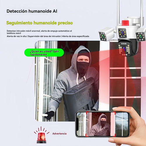Cámara De Seguridad 3mp Vigilancia Exterior Impermeable Pano Color Blanco