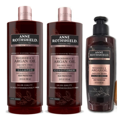 Anne Rothshield Shampu + Acondicionador + Crema De Peinar 