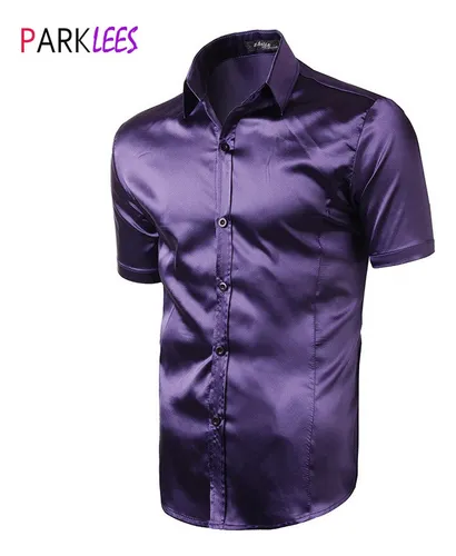 Camisa morada para hombre hotsell