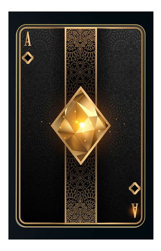 Vinilo 40x60cm Carta Oro Poker Diamante Negro Naipe