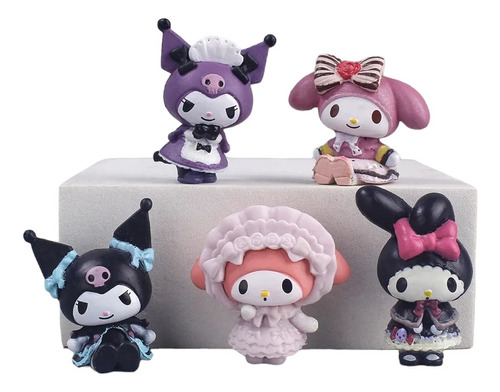 Set 5 Figuras Coleccionables Sanrio Hello Kitty / Kuromi 