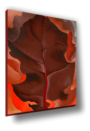 Cuadro Canvas Bastidor Moderno O'keeffe Hoja De Otoño 100x65