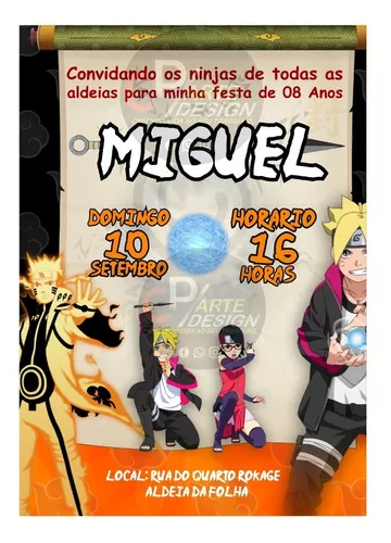 Convite Digital Boruto  Elo7 Produtos Especiais