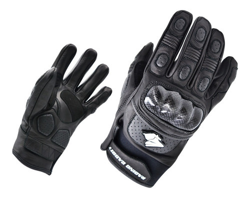 Luva De Moto Couro Carbono Rapid - Racing Rabbit Tamanho P