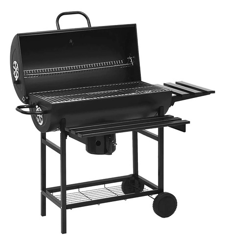 Asador Tipo Barril Color Negro 109x70x95 Cm