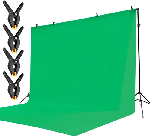 Imagen 2 de 8 de Fondo Verde De Fotografia Con Ganchos (no Incluye Parales)
