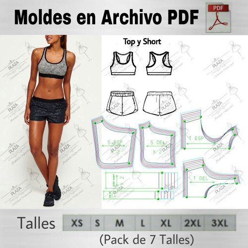 Moldes Patrones Imprimibles Conjunto Deportivo Xs Al 3xl