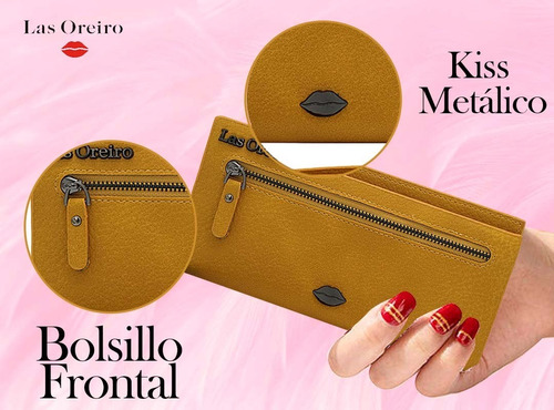 Billetera Dama Monedero Las Oreiro Eco Cuero Reforzado Moda