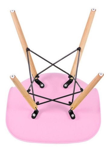 Conjunto Jantar Eames Eiffel 6 Lugares Mesa 120cm 6 Cadeiras Cor da tampa Mesa branco com cadeiras rosa