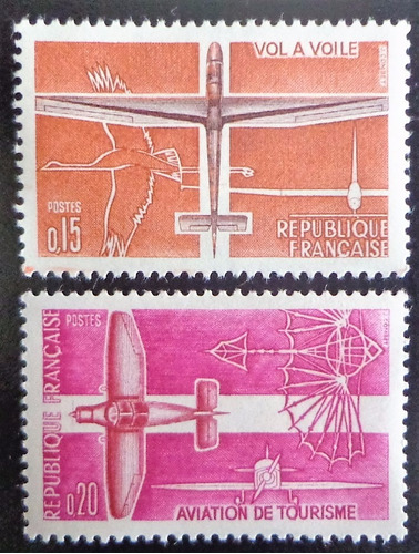 Francia Aviones, Serie Yv. 1340-41 Año 1962 Mint L10074