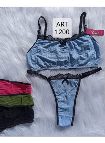 Conjunto Celi Bralet Top+less Regulable Art 1200 Blanco Algodon/morley 85