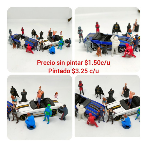 Imagen 2 de 10 de Piezas Para Diorama Diecast Hotwheels 1/64 Figuras 3d Hwpq