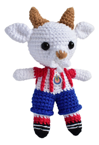 Mascota Club Chivas Guadalajara Tejido A Crochet 12 Cm
