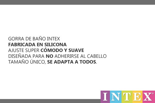 Gorra Para Natación Intex Color Negro Diseño de la tela Liso